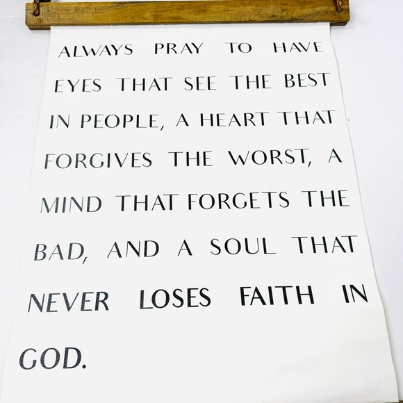Canvas and Wood Wall Hanging About Prayer - Picture 3 of 5
